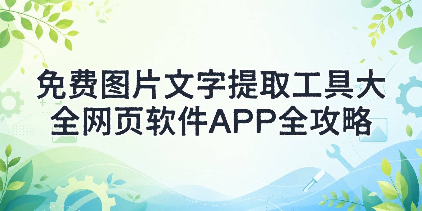 免费图片文字提取工具怎么选、网页端软件手机APP一网打尽